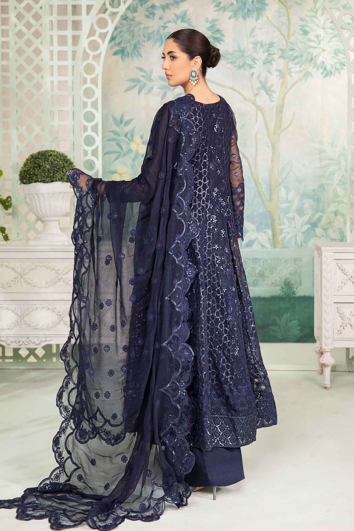 3 Piece Embroidered Chiffon Suit