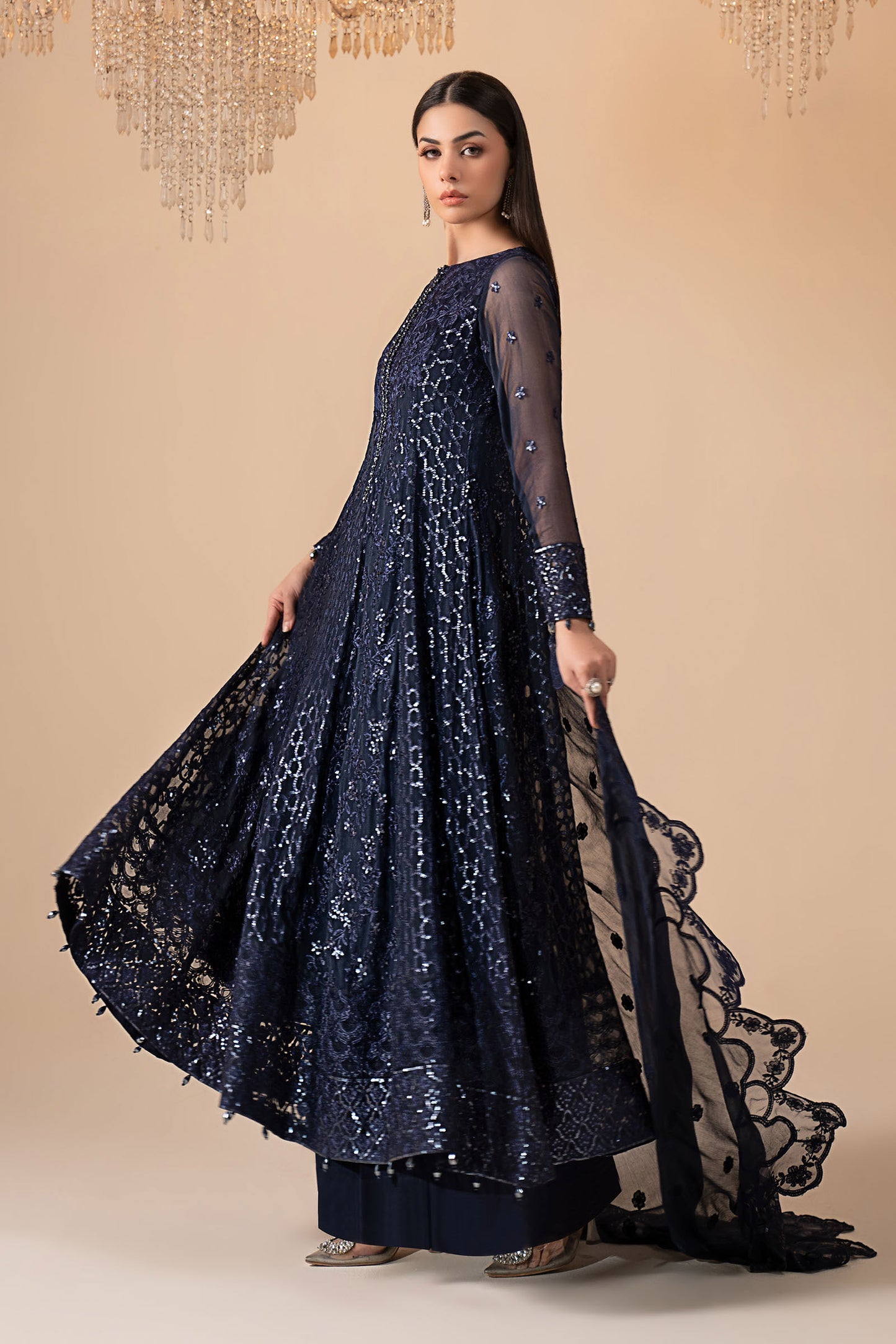 3 Piece Embroidered Chiffon Suit