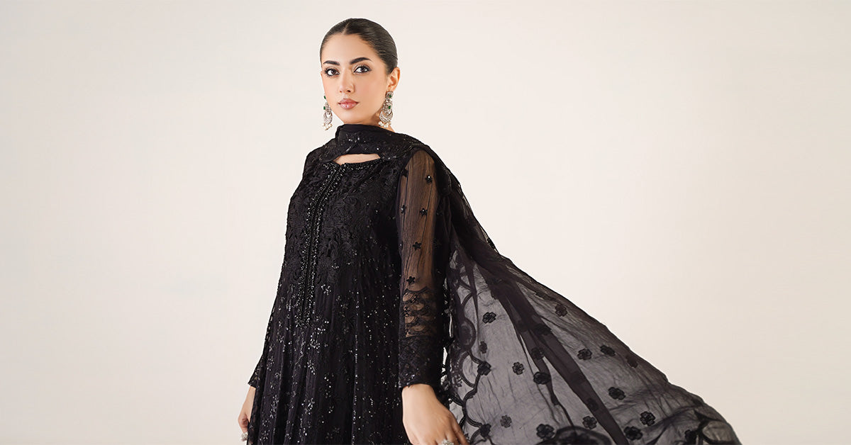 3 Piece Embroidered Chiffon Suit | SF-EA24-12