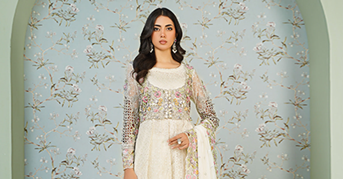 3 Piece Embroidered Organza Suit