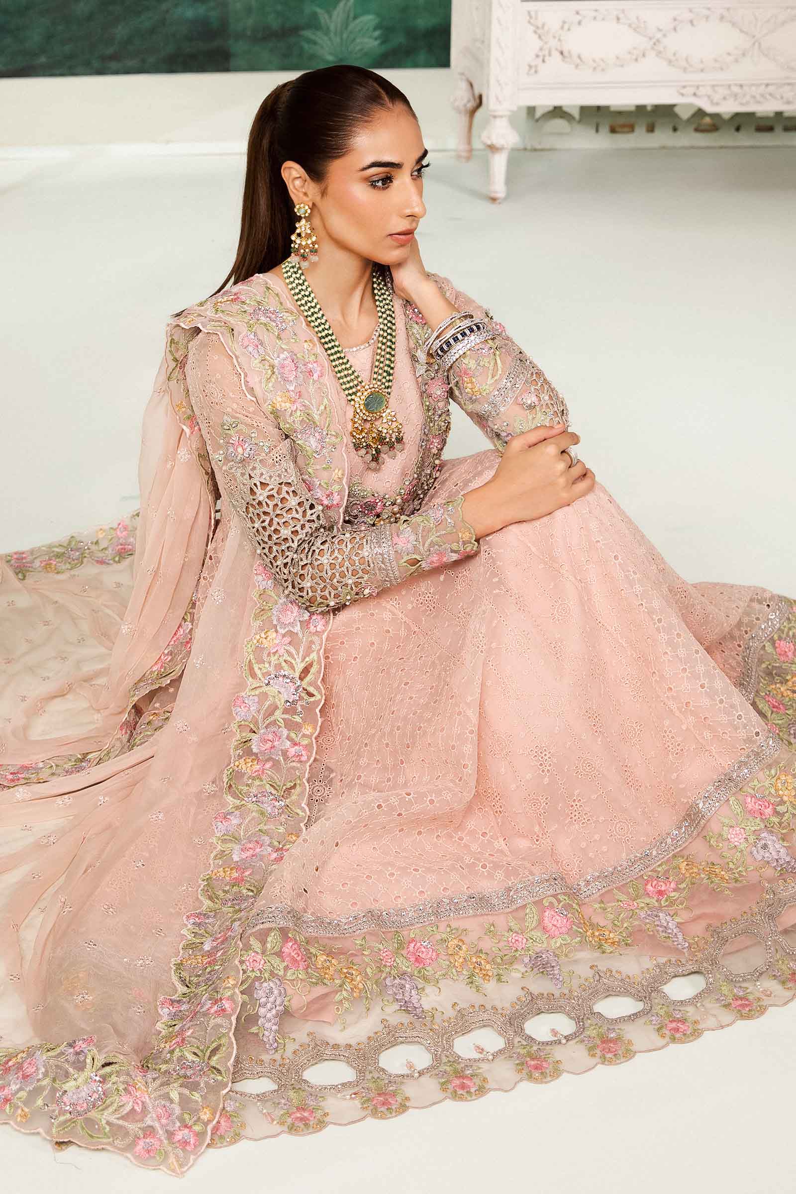 3 Piece Embroidered Organza Suit