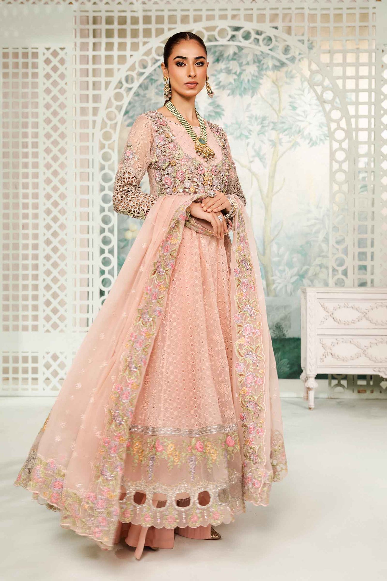 3 Piece Embroidered Organza Suit