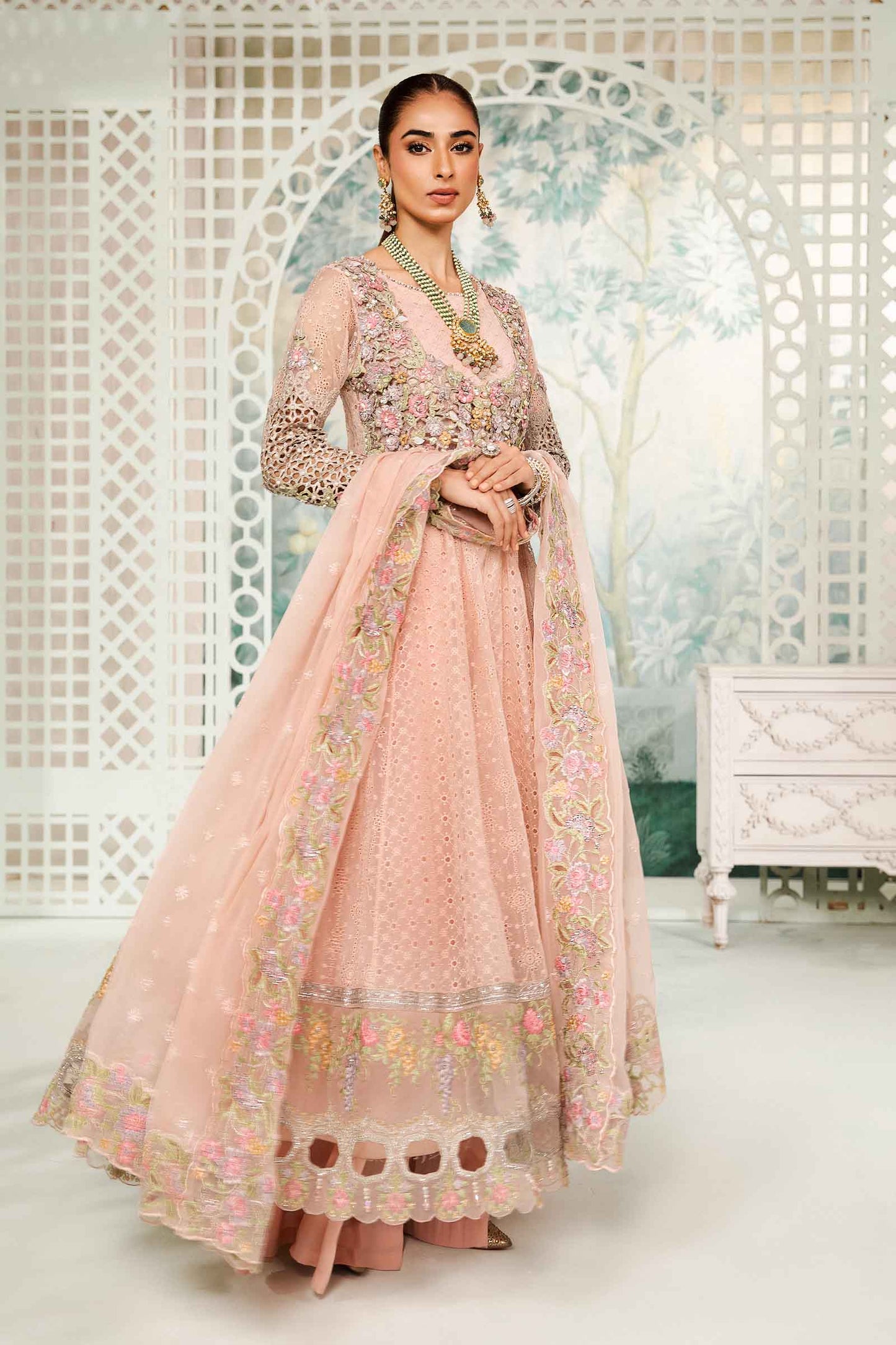 3 Piece Embroidered Organza Suit
