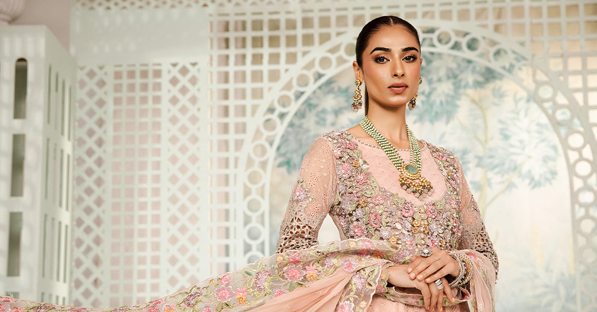 3 Piece Embroidered Organza Suit