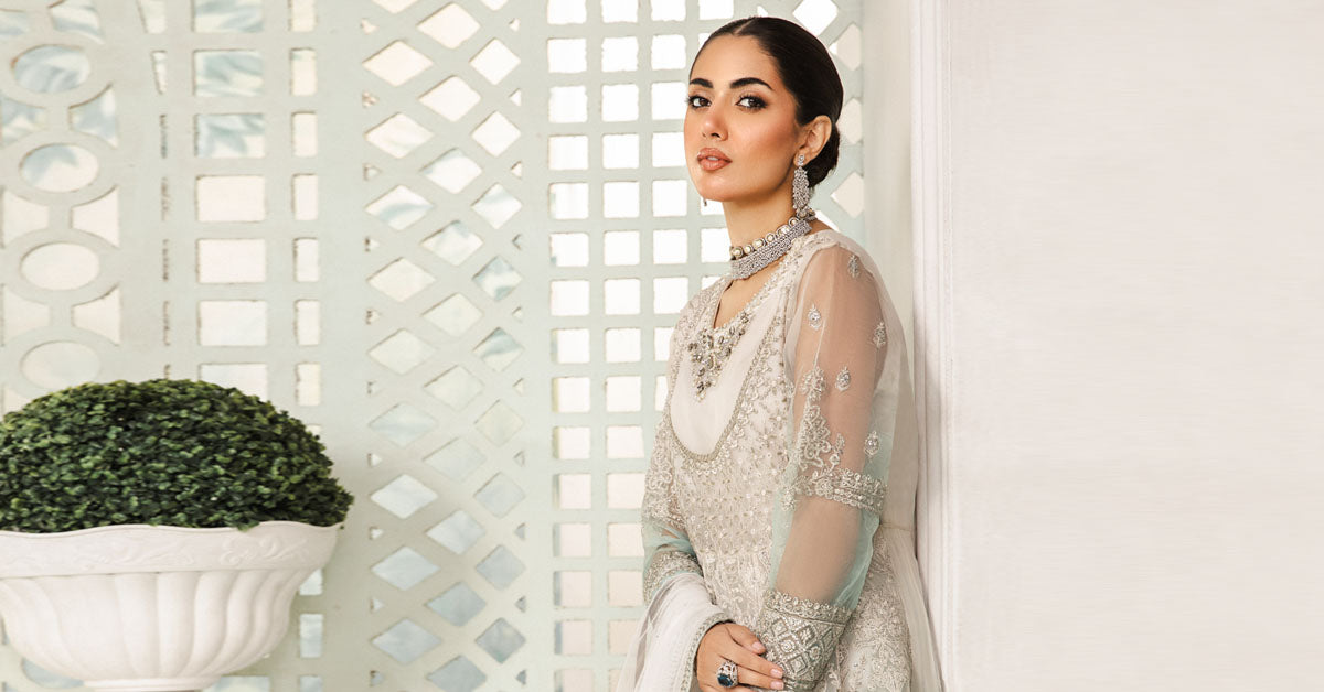3 Piece Embroidered Organza Suit