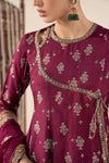 3 Piece Printed Raw Silk Suit