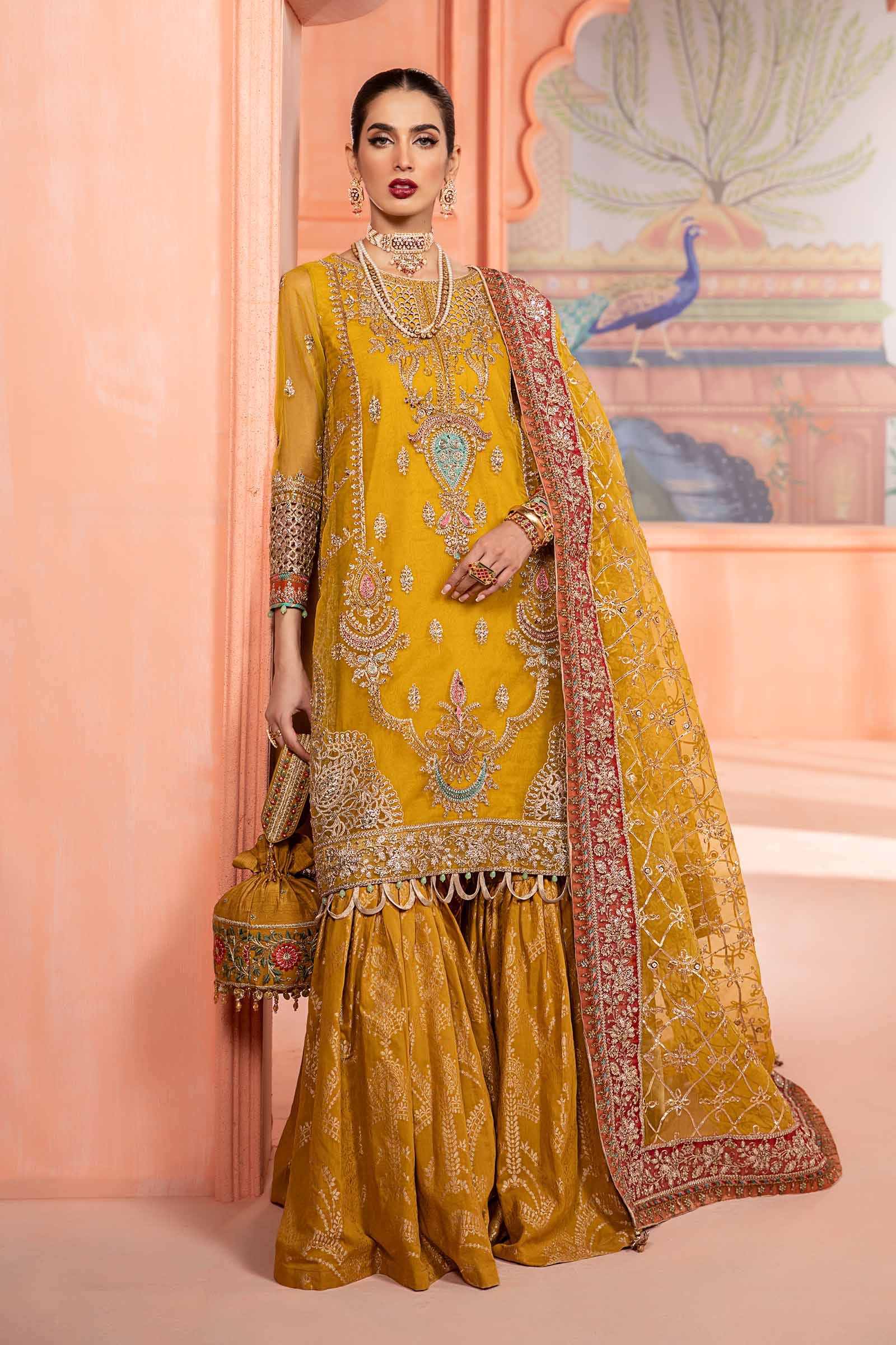 3 Piece Embroidered Organza Suit