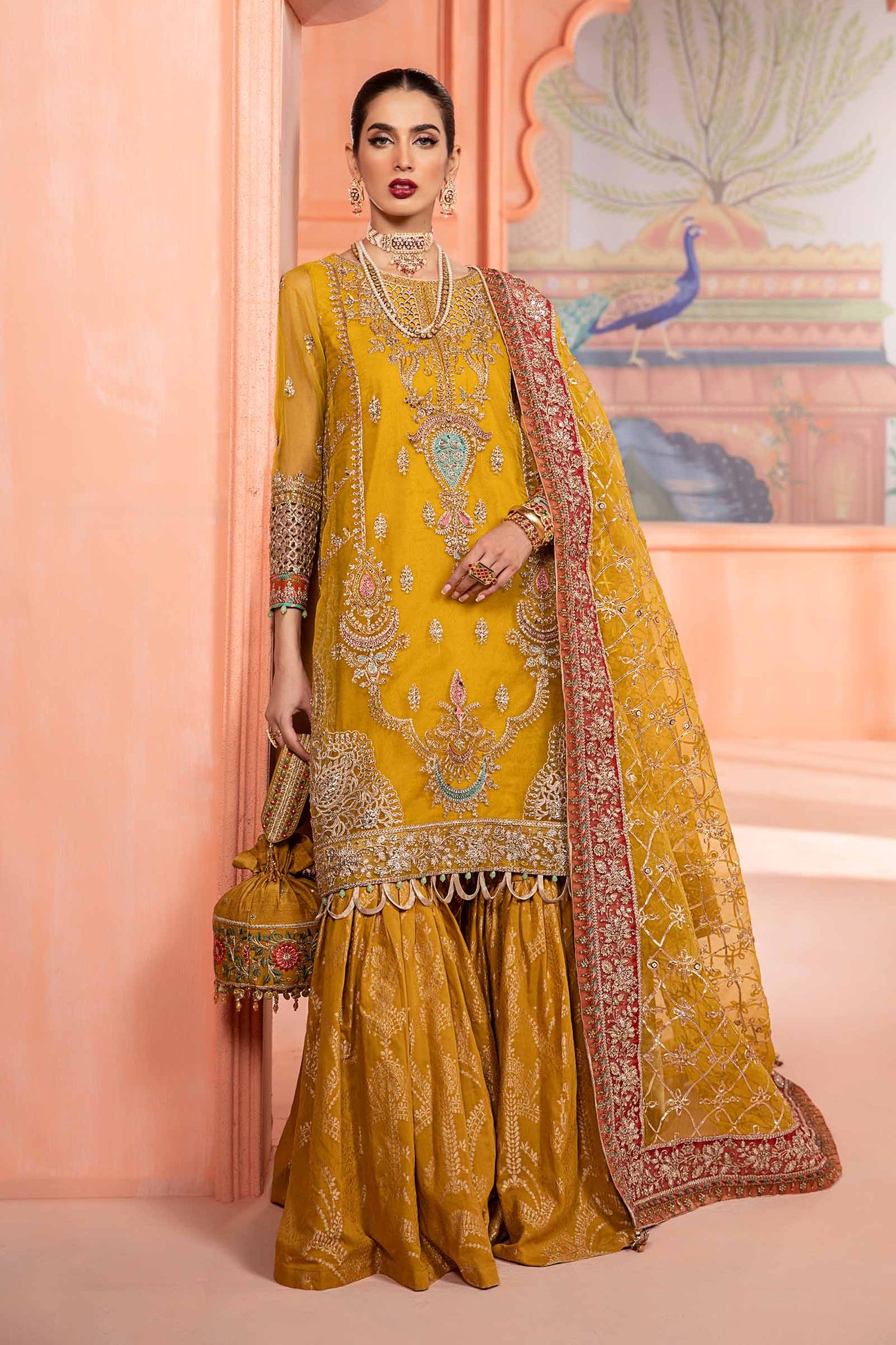 3 Piece Embroidered Organza Suit
