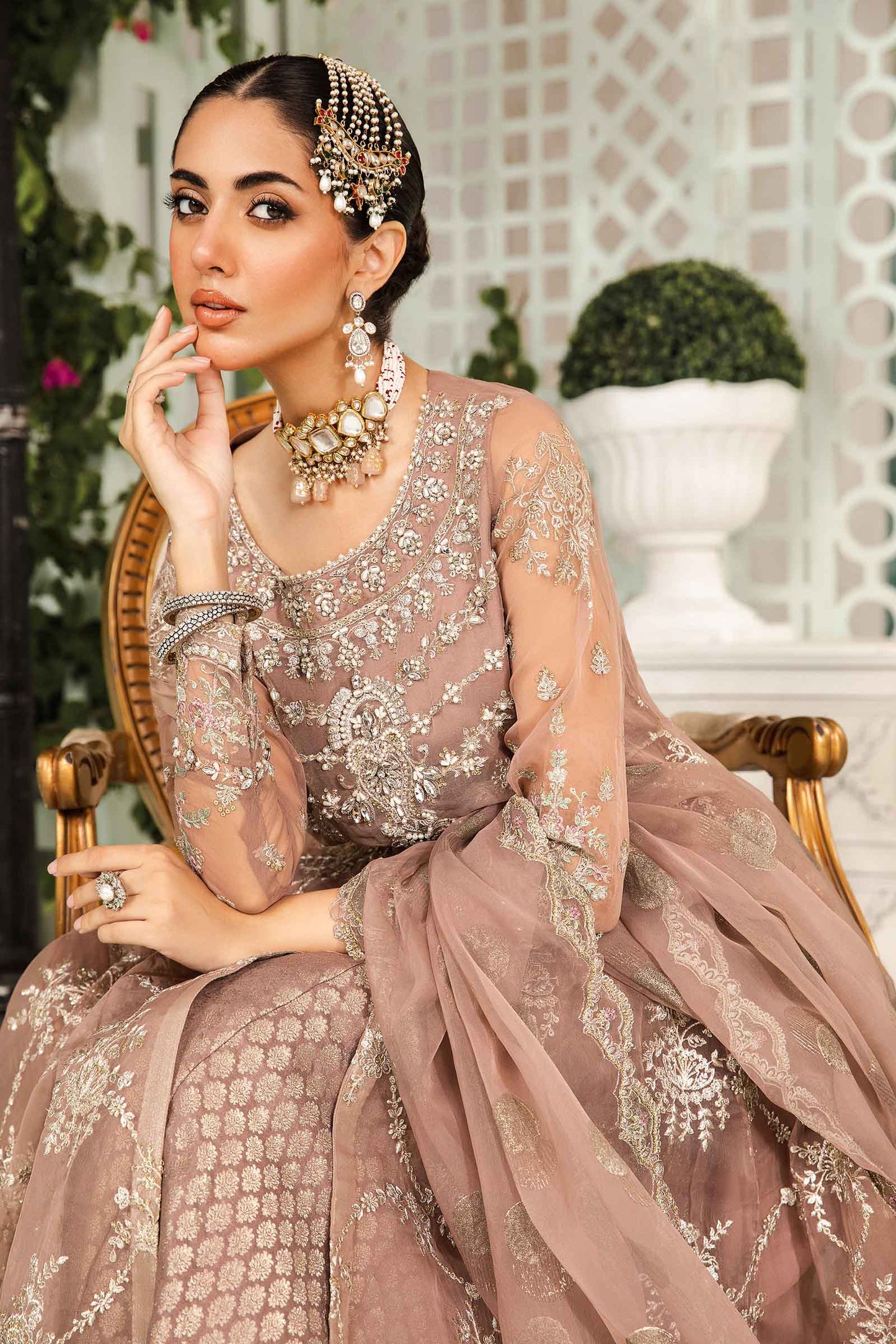 3 Piece Embroidered Organza Suit
