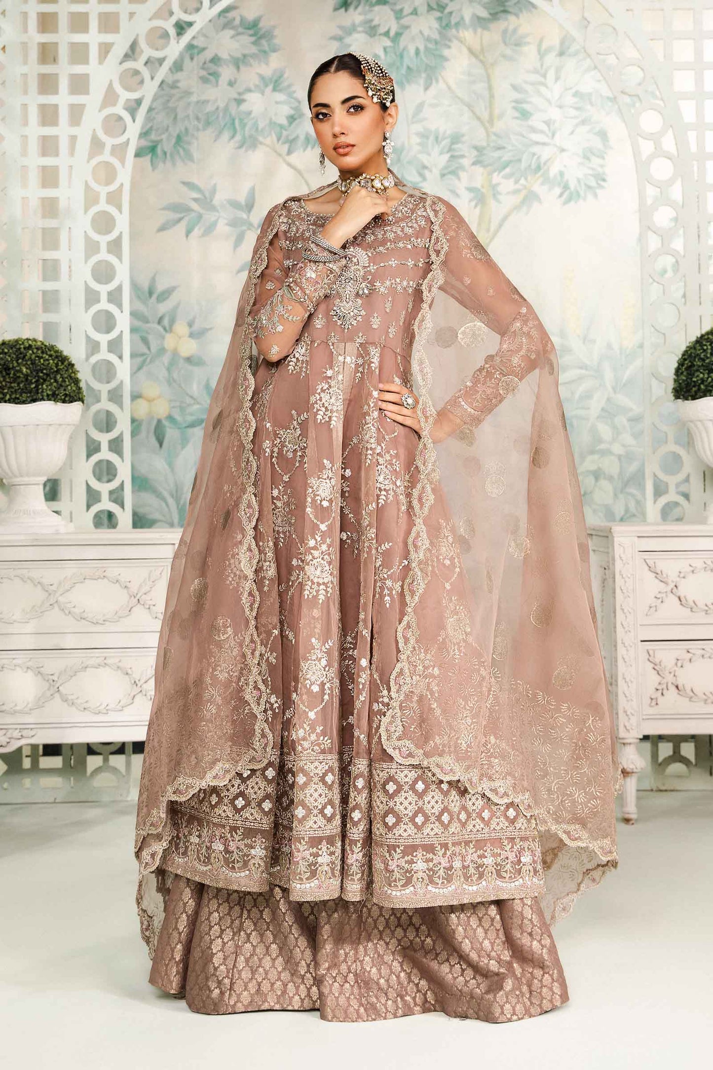 3 Piece Embroidered Organza Suit