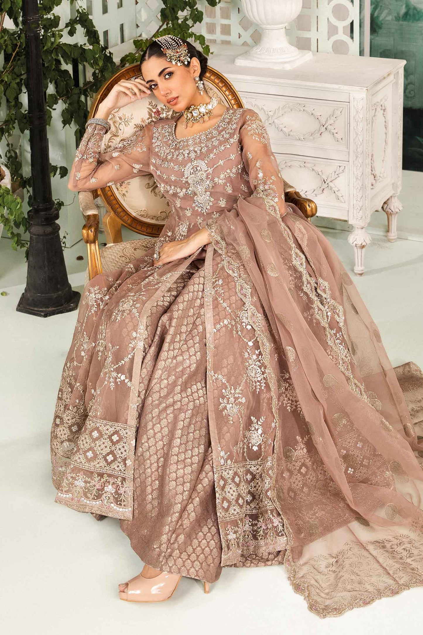 3 Piece Embroidered Organza Suit