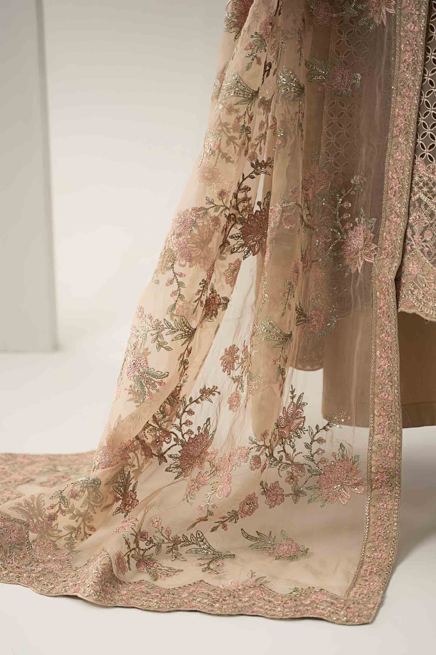 3 Piece Embroidered Organza Suit