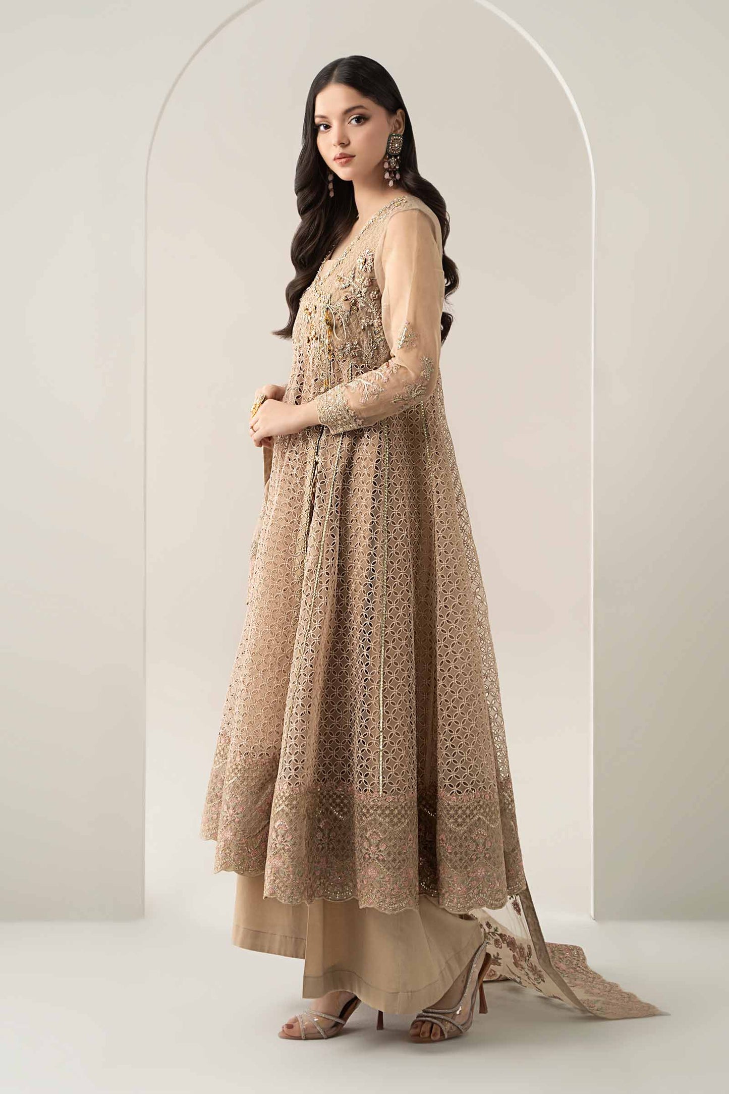 3 Piece Embroidered Organza Suit