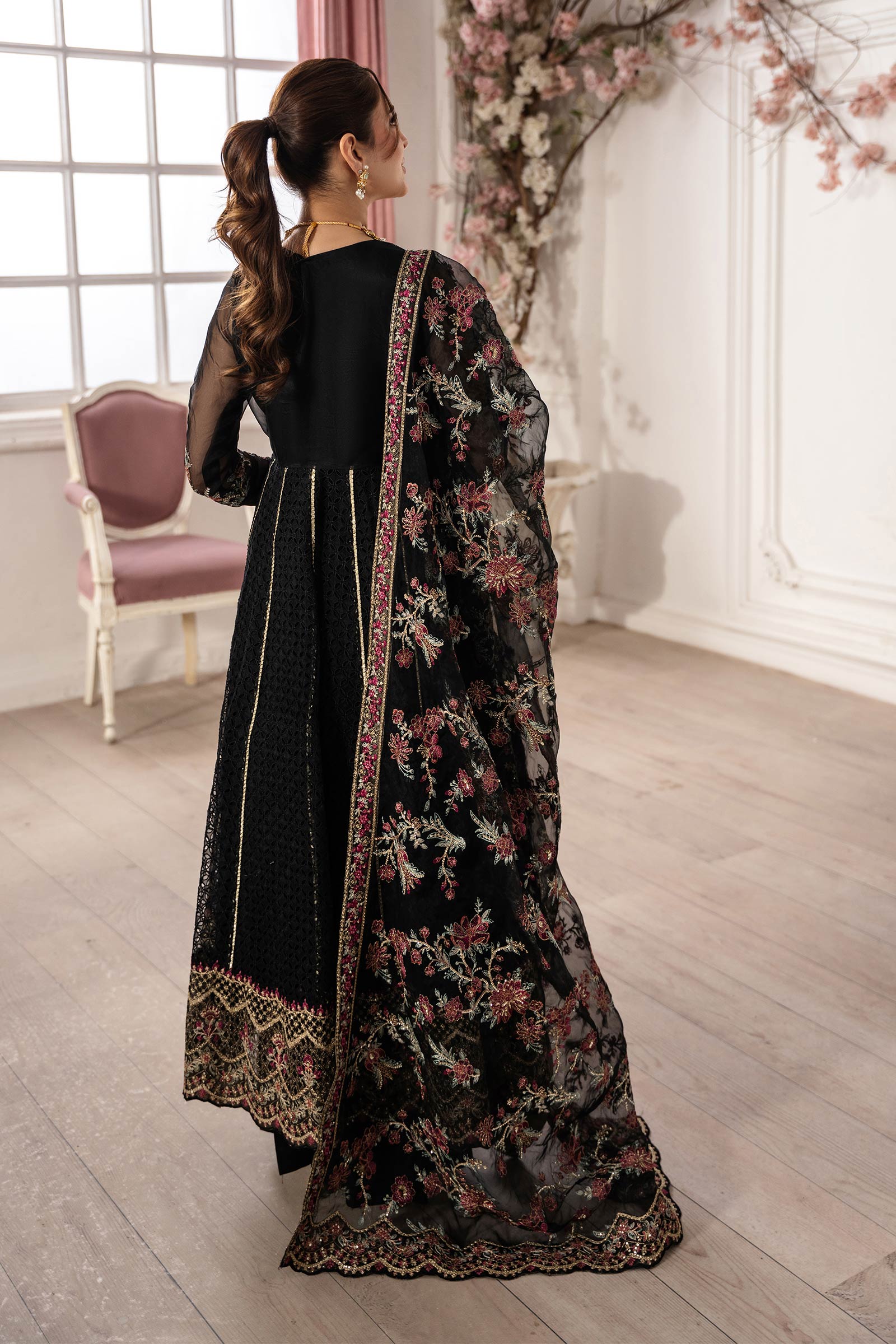 3 Piece Embroidered Organza Suit