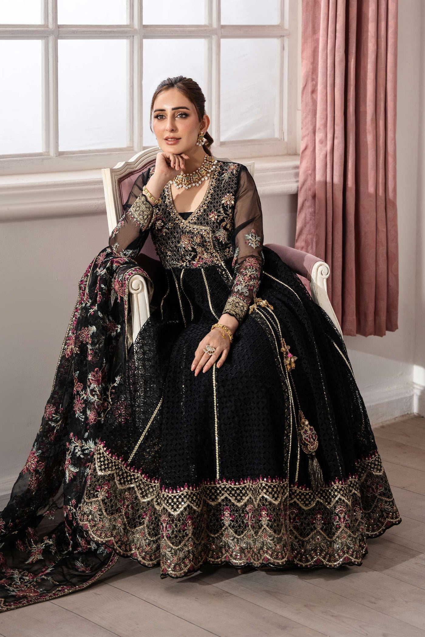 3 Piece Embroidered Organza Suit | SF-EA25-01