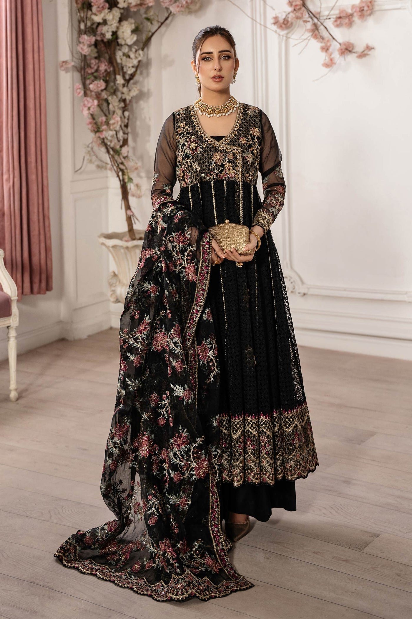3 Piece Embroidered Organza Suit | SF-EA25-01