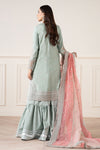 3 Piece Embroidered Raw Silk Suit