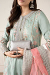 3 Piece Embroidered Raw Silk Suit