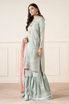 3 Piece Embroidered Raw Silk Suit