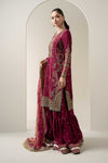 3 Piece Embroidered Raw Silk Suit