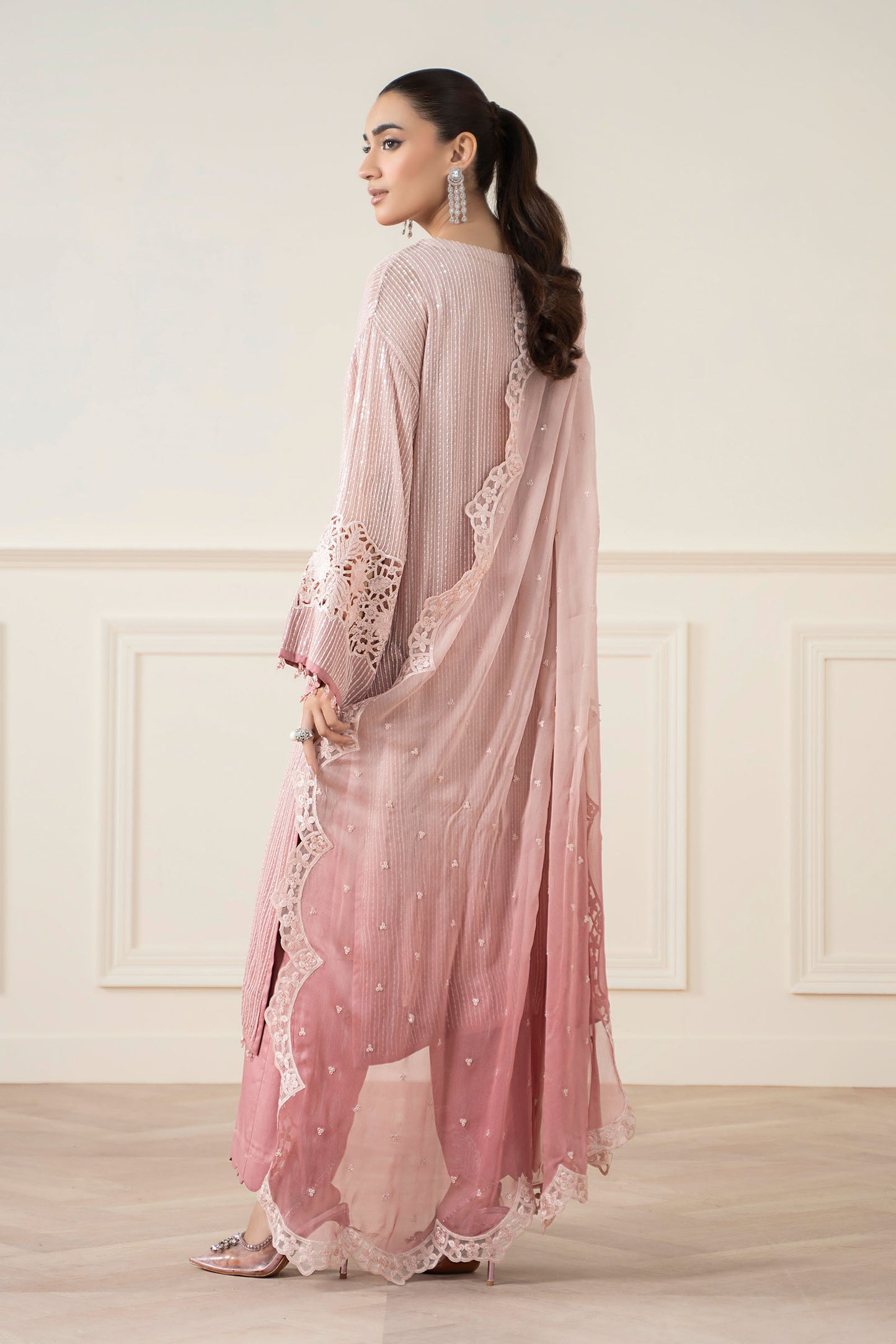 3 Piece Embroidered Chiffon Suit
