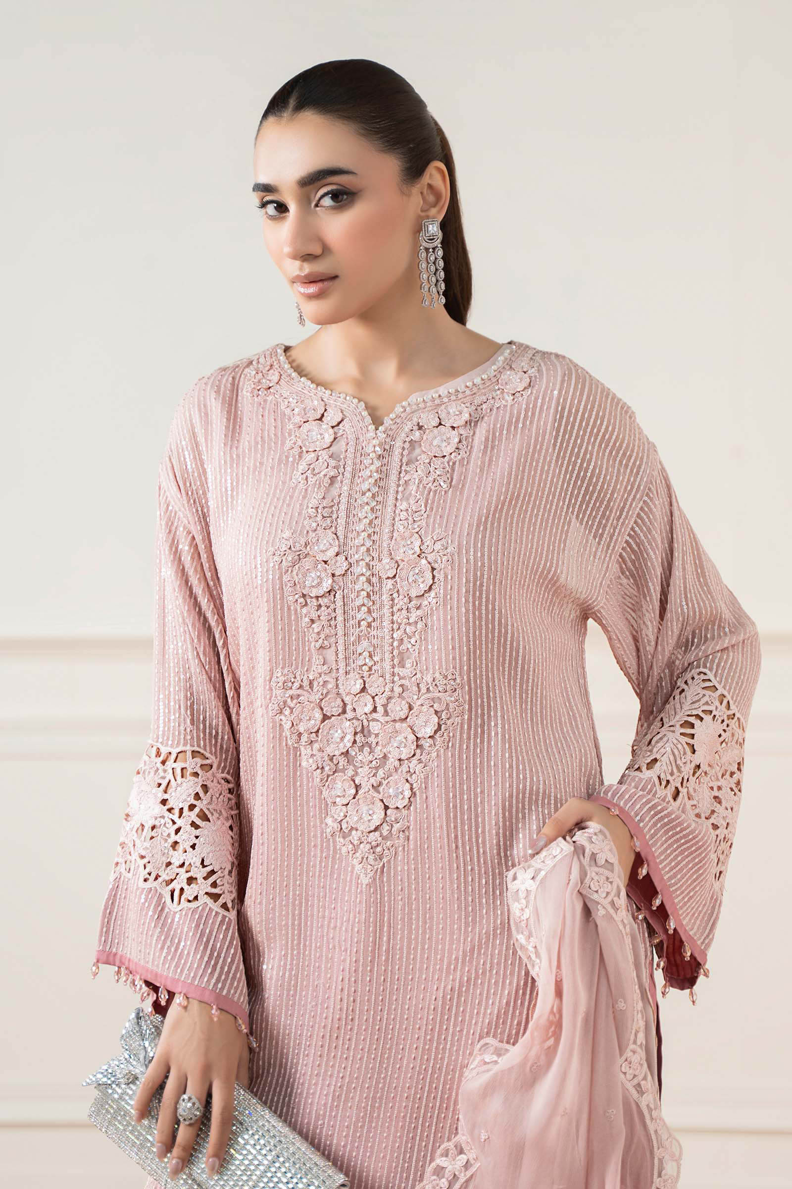 3 Piece Embroidered Chiffon Suit
