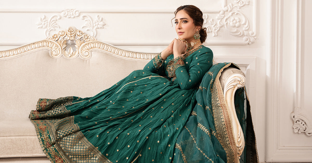 3 Piece Embroidered Raw Silk Suit