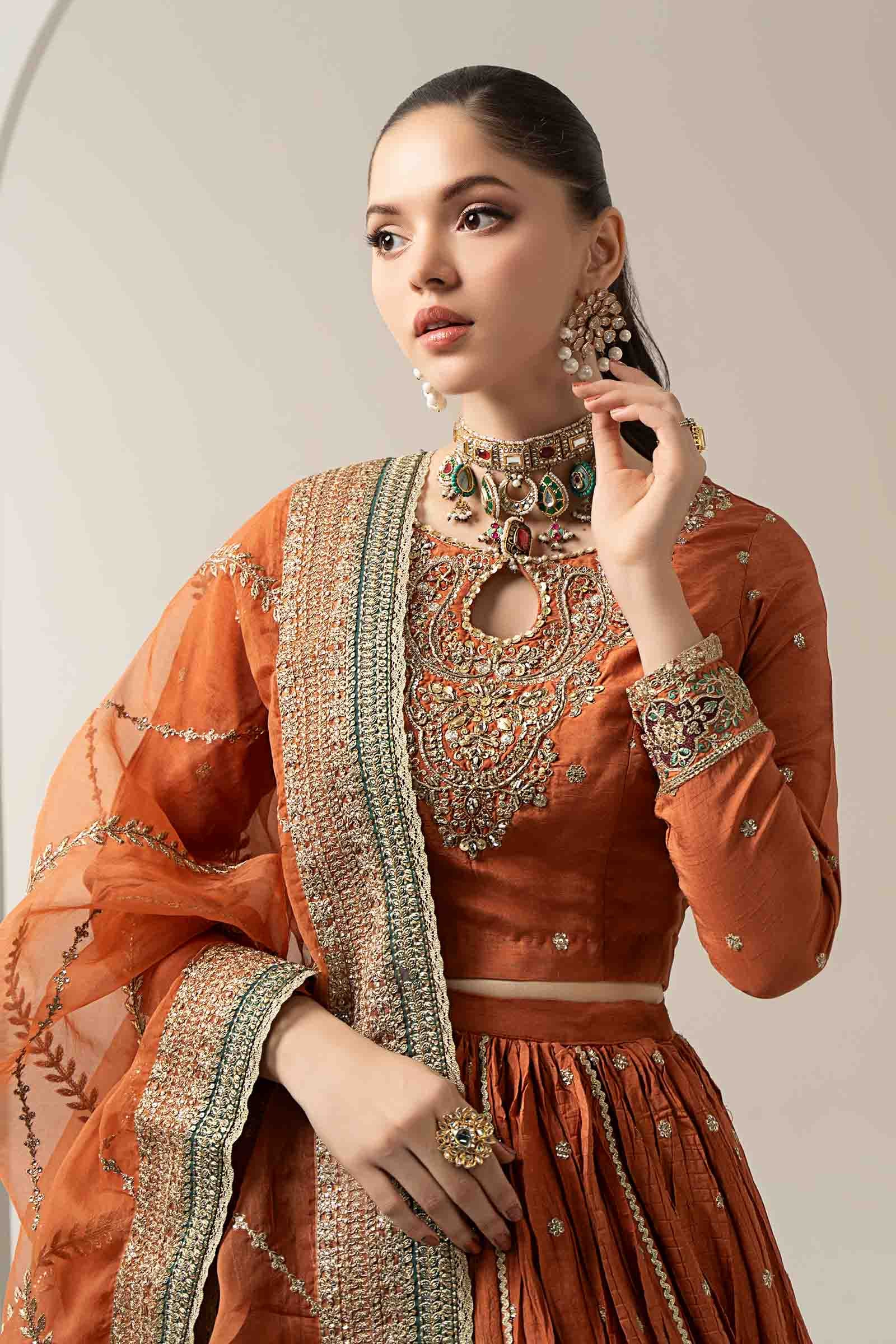 3 Piece Embroidered Raw Silk Suit