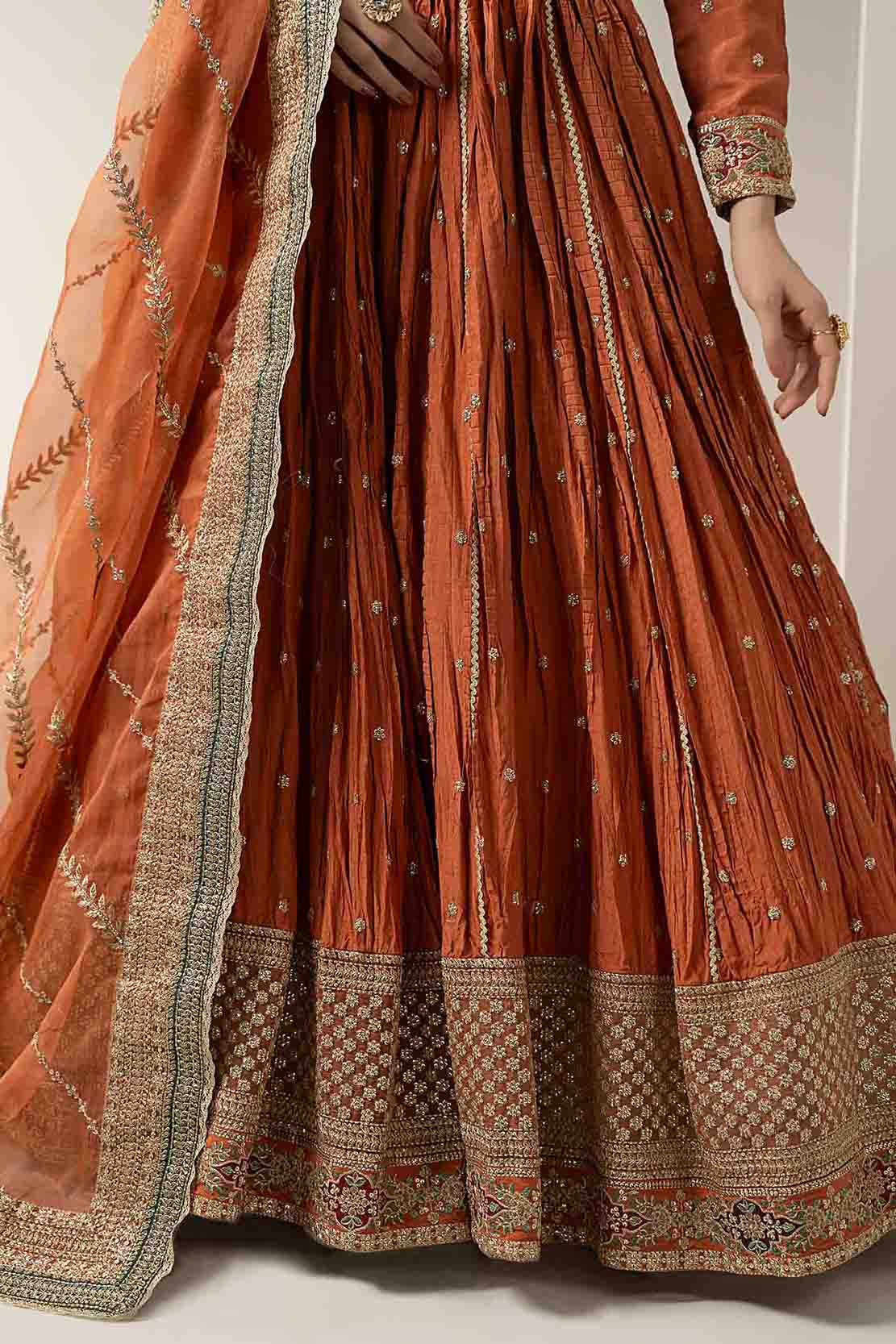 3 Piece Embroidered Raw Silk Suit