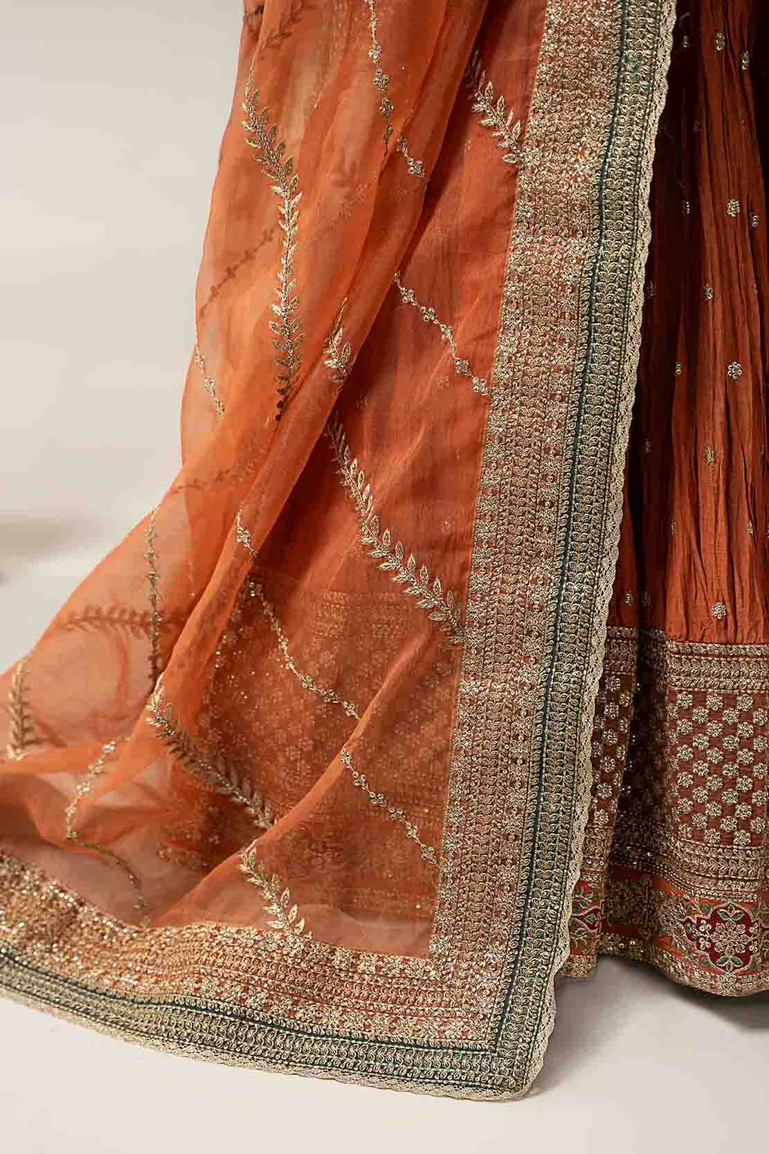 3 Piece Embroidered Raw Silk Suit