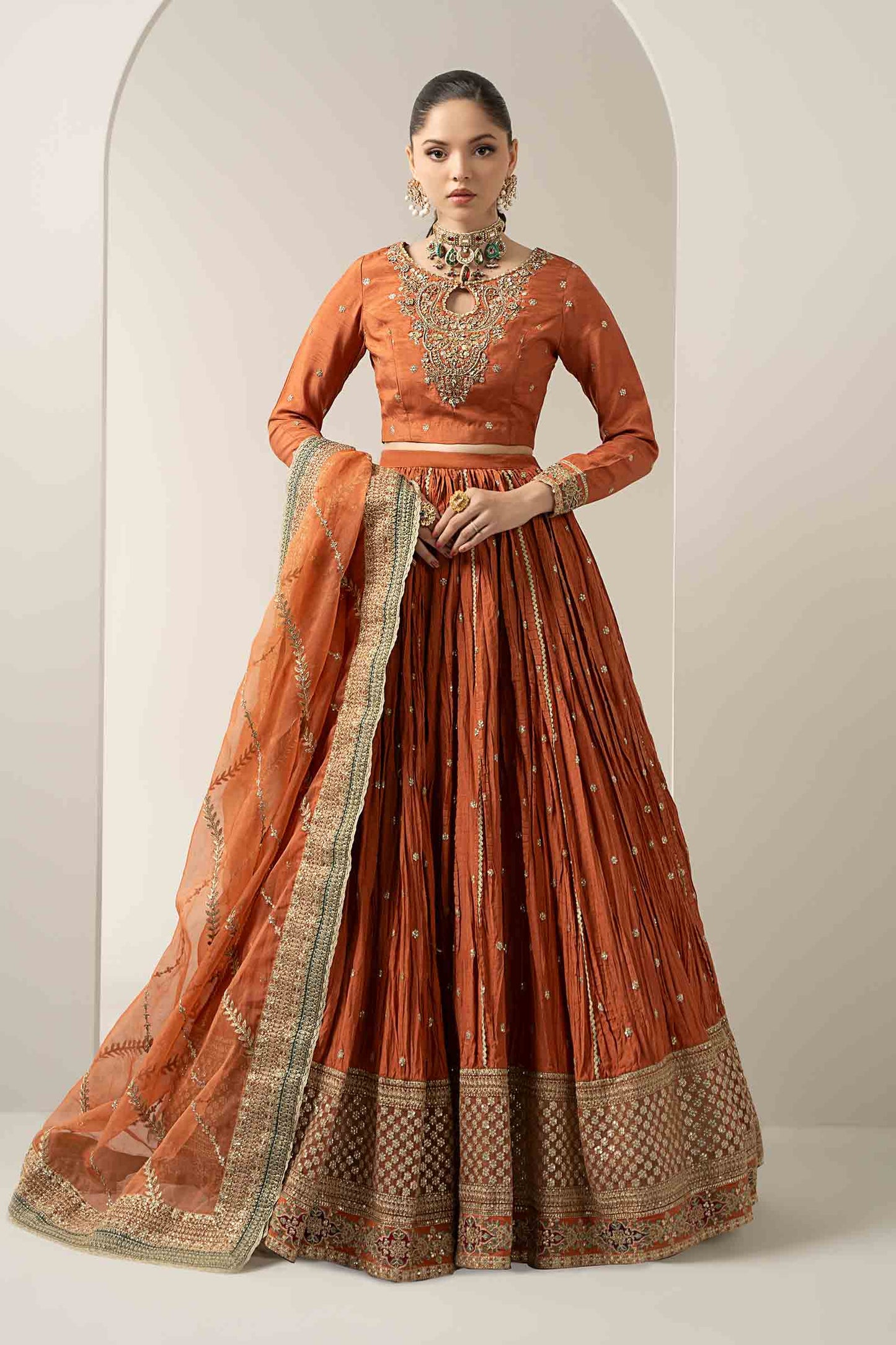 3 Piece Embroidered Raw Silk Suit