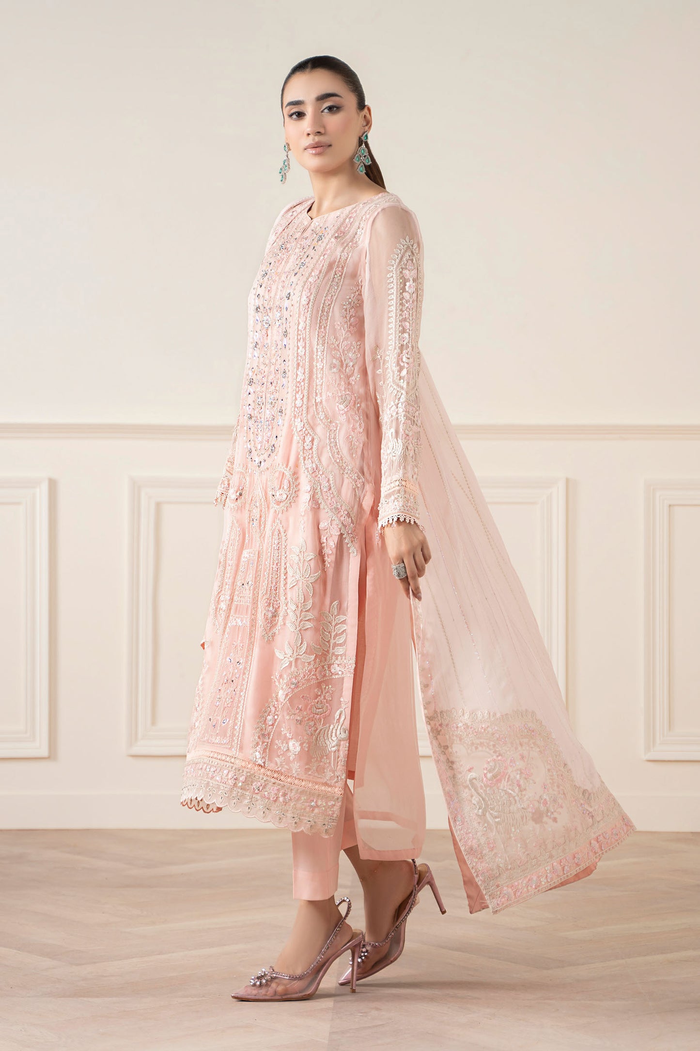 3 Piece Embroidered Chiffon Suit