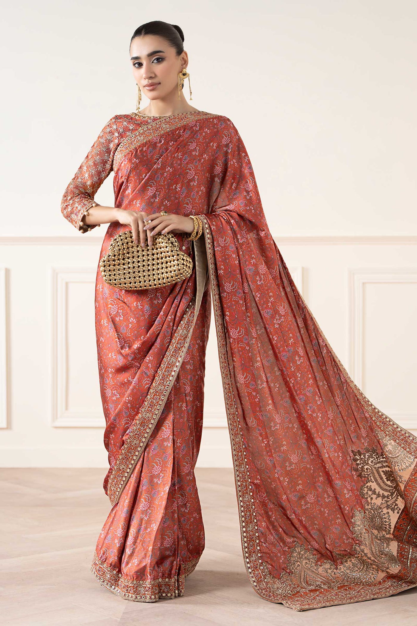 Embroidered Silk Saree