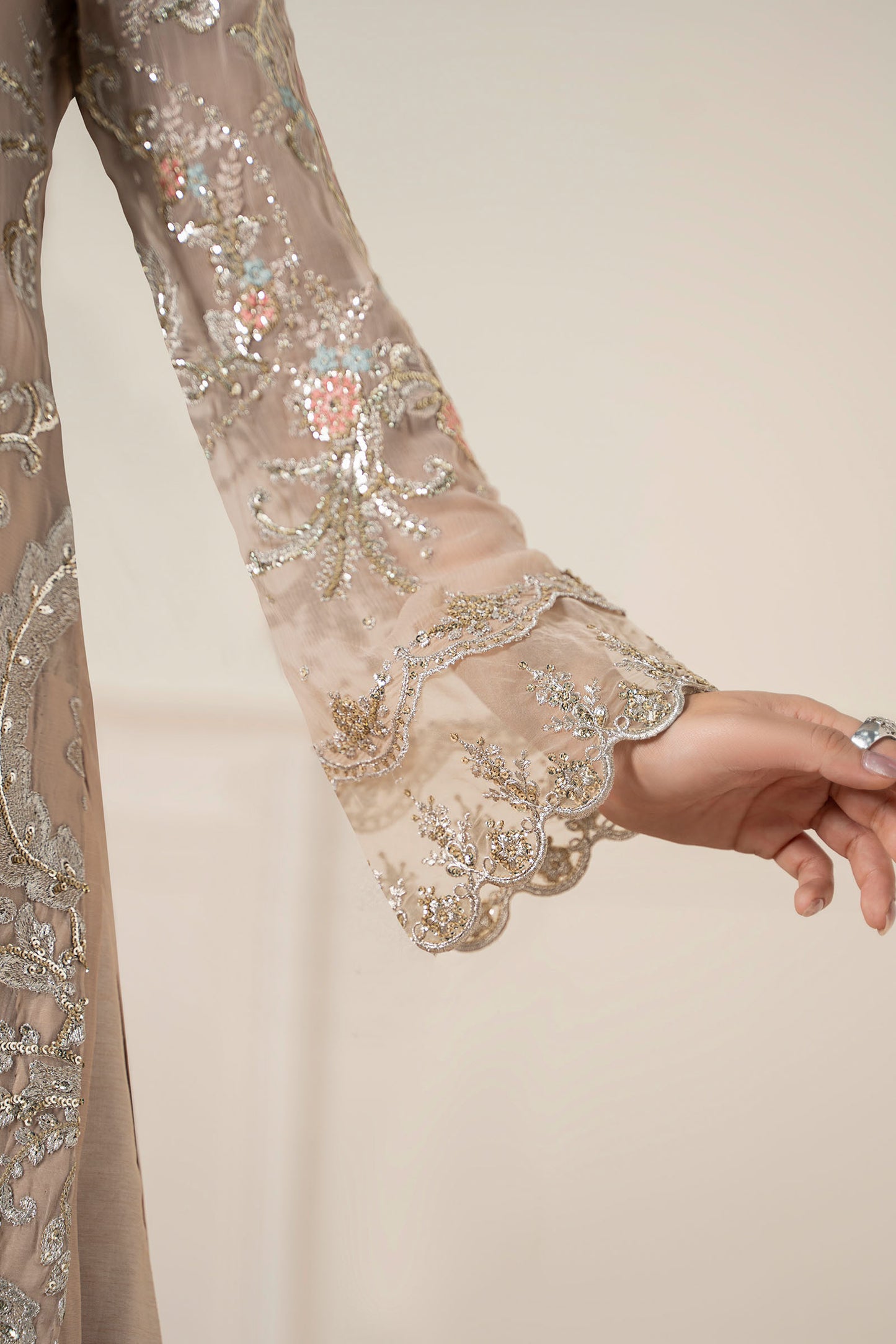 3 Piece Embroidered Chiffon Suit