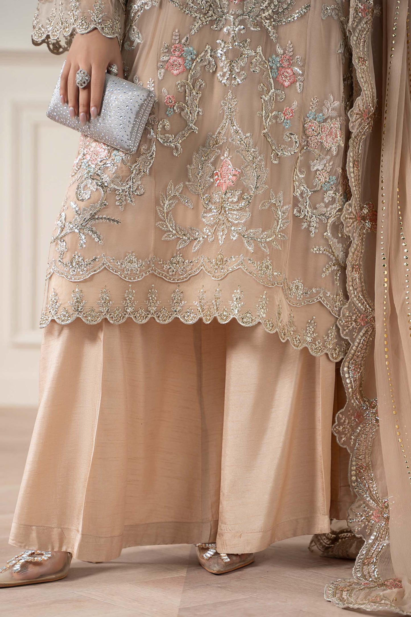 3 Piece Embroidered Chiffon Suit