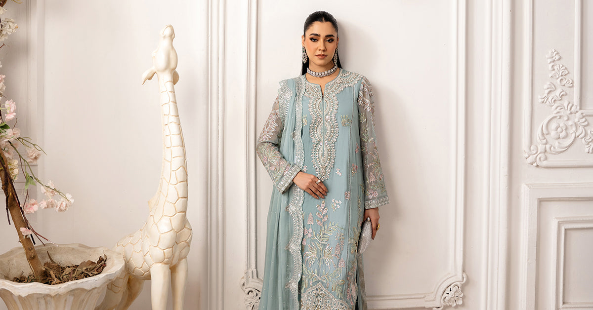 3 Piece Embroidered Chiffon Suit | SF-EA25-20