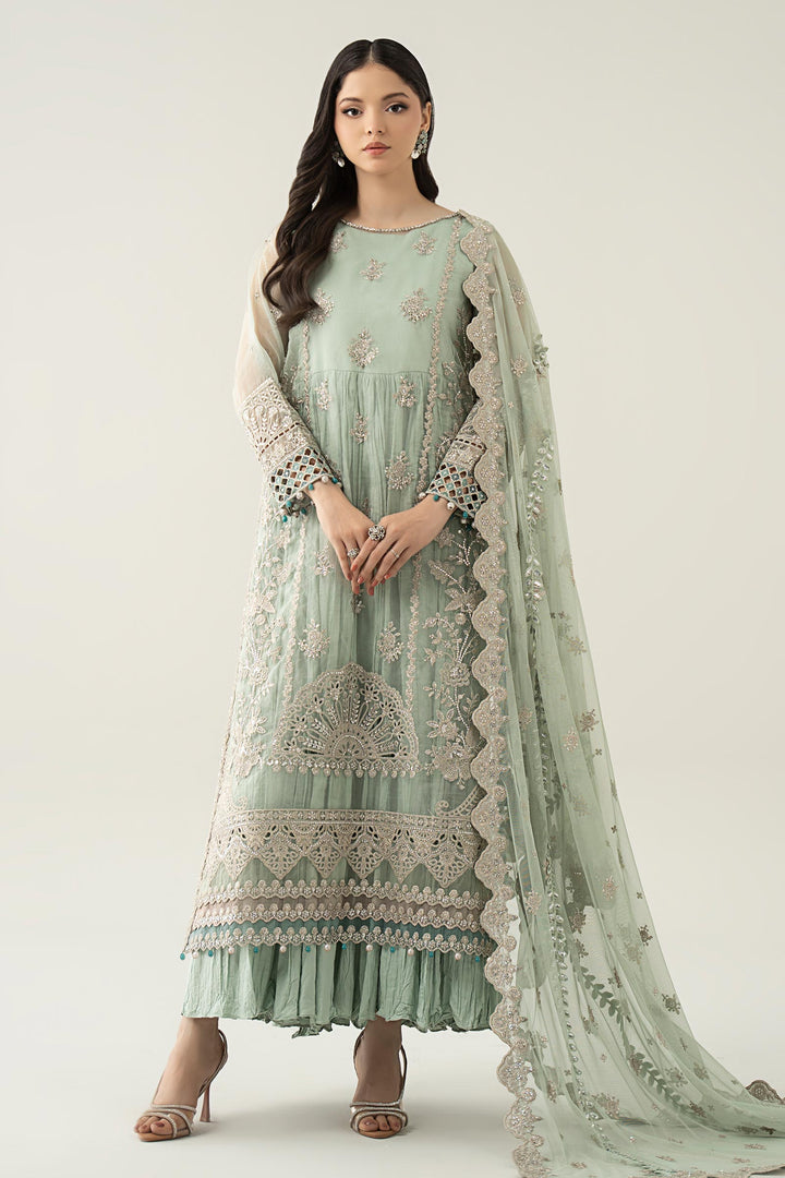 3 Piece Embroidered Organza Suit | SF-EA25-22 All Products SFA2522-ESM-SGR