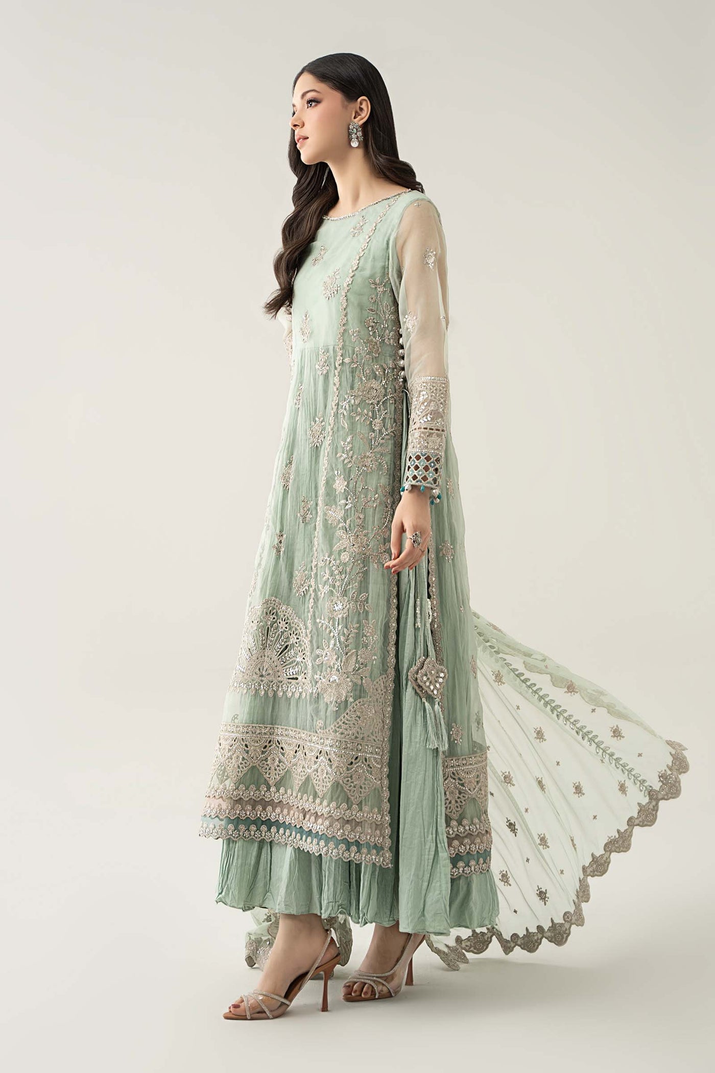 3 Piece Embroidered Organza Suit | SF-EA25-22