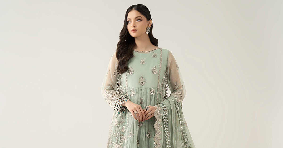 3 Piece Embroidered Organza Suit | SF-EA25-22