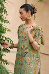 3 Piece Embroidered Raw Silk Suit