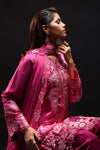 3 Piece Embroidered Raw Silk Suit