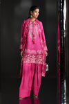 3 Piece Embroidered Raw Silk Suit