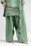 3 Piece Embroidered Raw Silk Suit