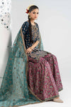3 Piece Embroidered Raw Silk Suit
