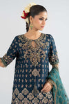 3 Piece Embroidered Raw Silk Suit
