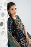 3 Piece Embroidered Raw Silk Suit