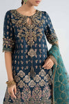 3 Piece Embroidered Raw Silk Suit