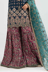 3 Piece Embroidered Raw Silk Suit