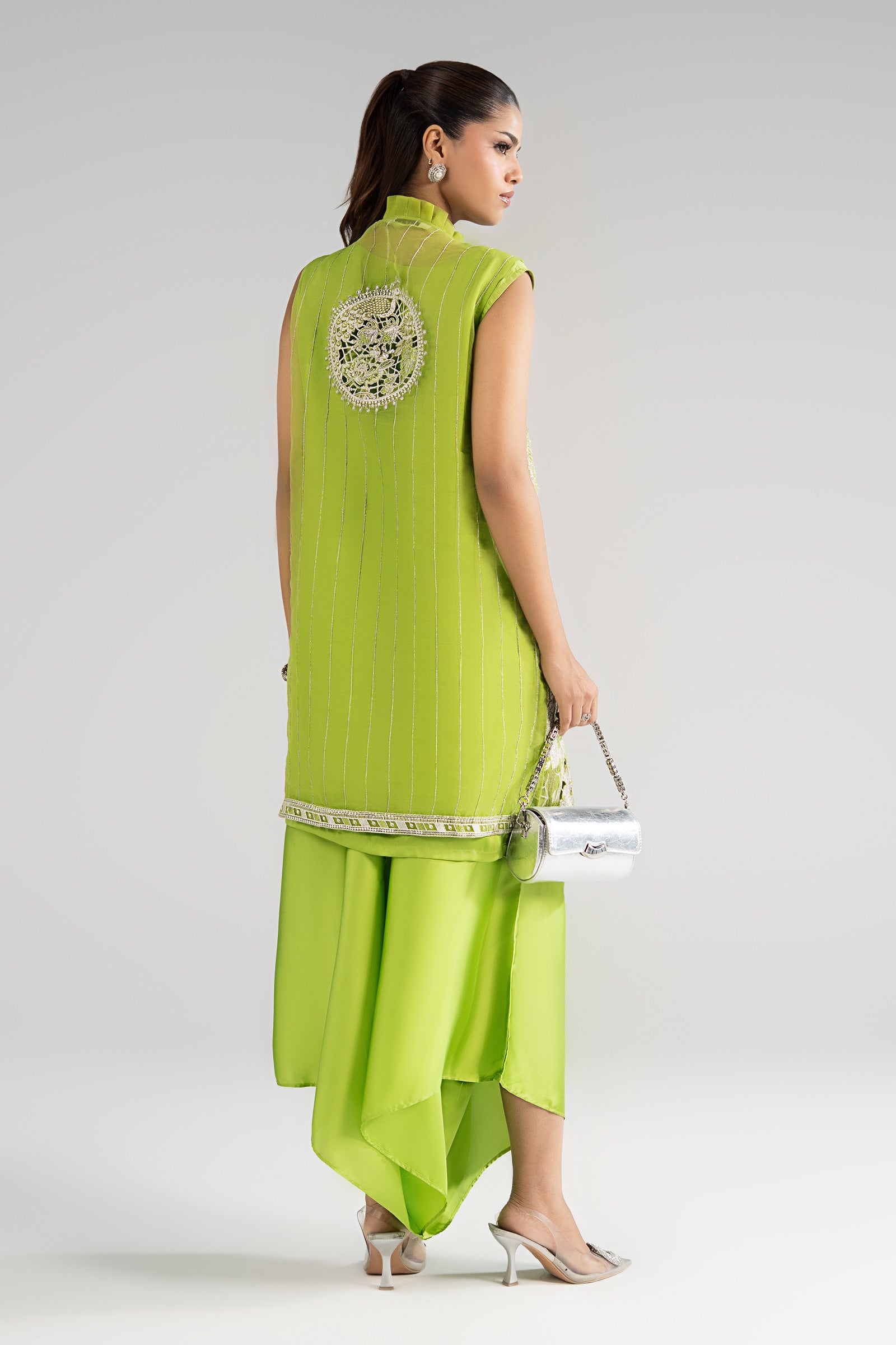3 Piece Embroidered Organza Suit