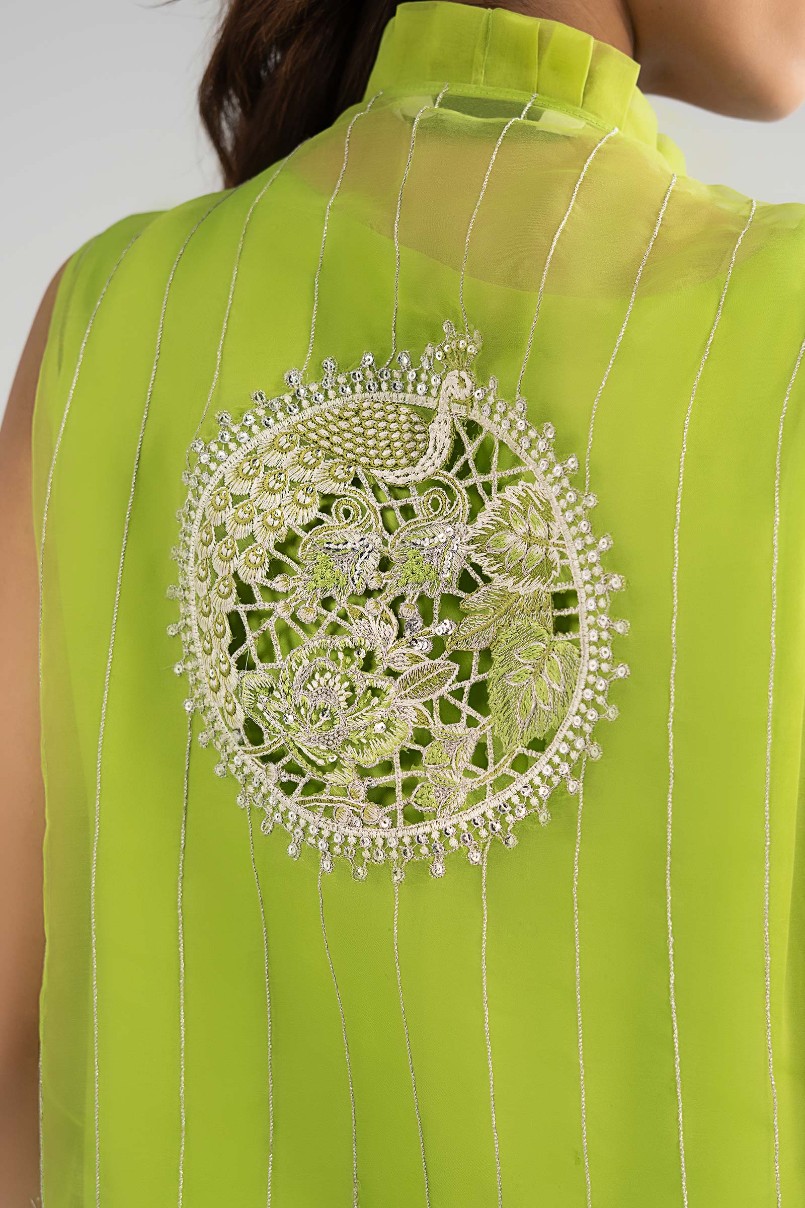3 Piece Embroidered Organza Suit